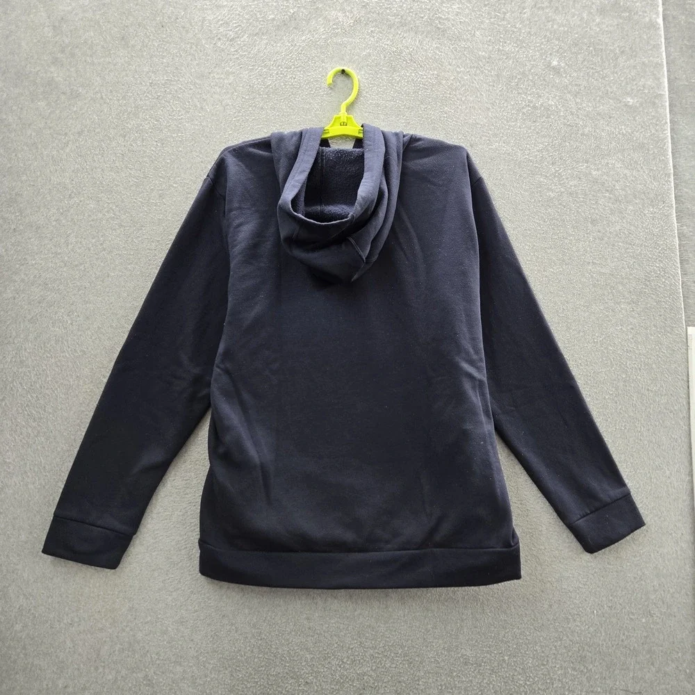 Adidas Men Hoodie XL Navy‎ Embroidered Fleece Activewear Zipper Logo Long Sleeve